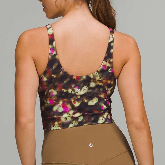 Lululemon Align Tank Top Size 6 Soft Focus Splatter Green Built In Bra.     L21 - Picture 4 of 7